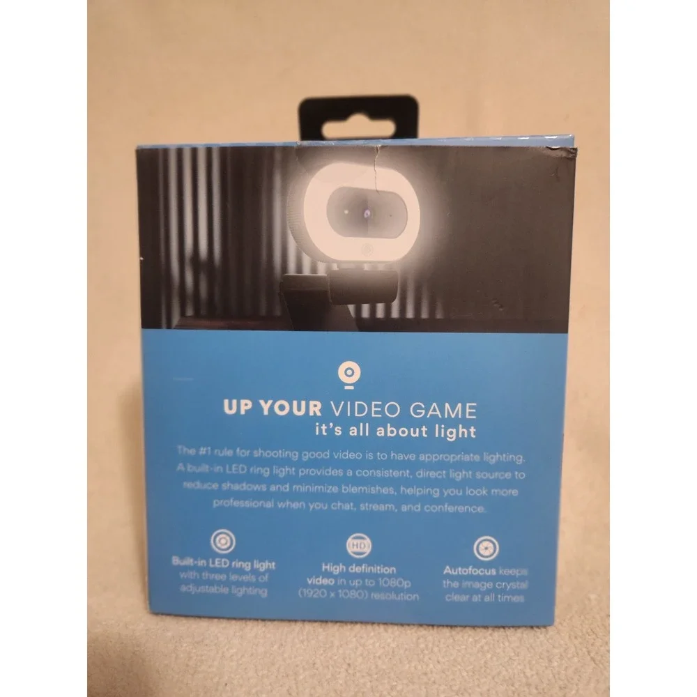 MEE LED Ring Light 1080p USB Camera Autofocus and Microphone Brand-New